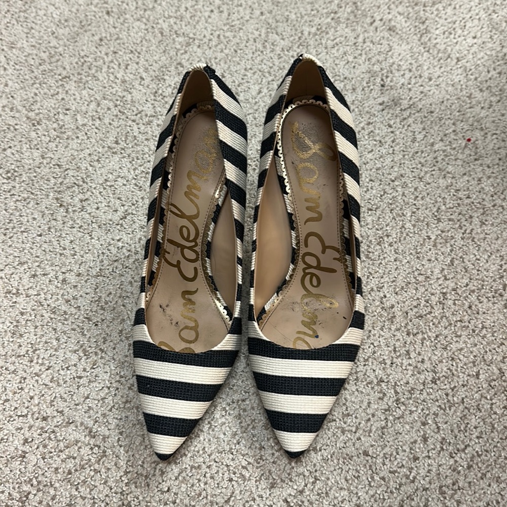 Sam Edelman Hazel blk/wht stripe heels
